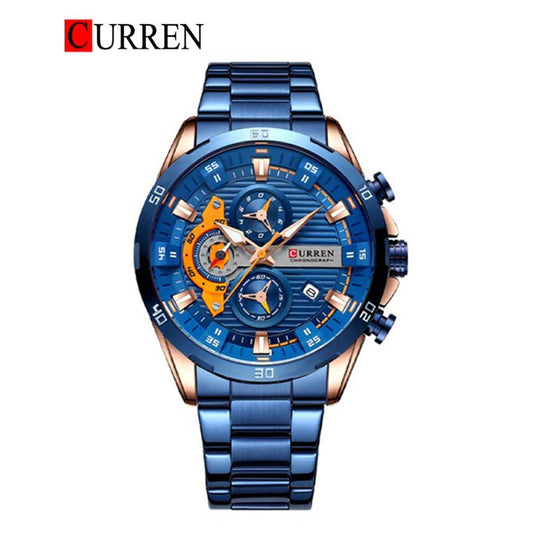 CURREN Original Brand Stainless Steel Band Wrist Watch For Men With Brand (Box & Bag)-8402