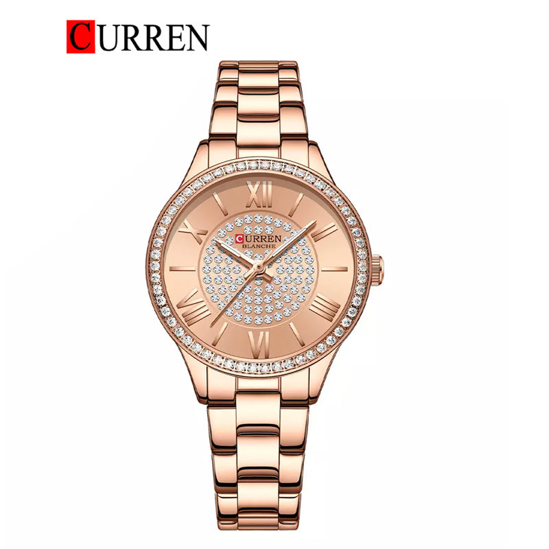 CURREN Original Brand Stainless Steel Band Wrist Watch For Women With Brand (Box & Bag)-9084