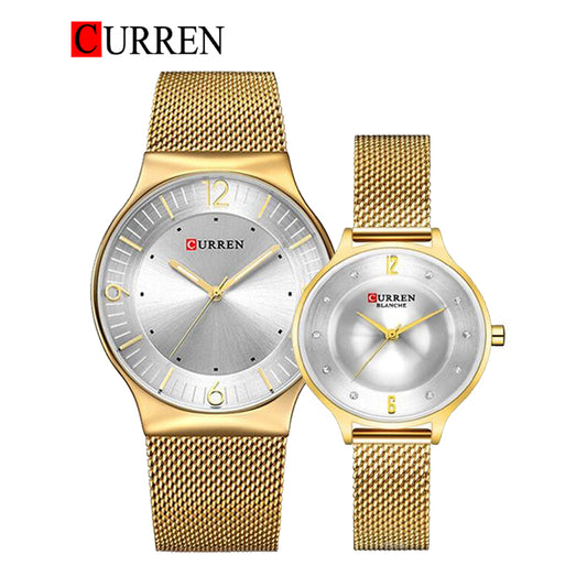 CURREN Couples Stainless Steel Watch