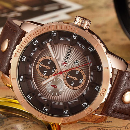 CURREN 8206 Men's Leather Straps Watch
