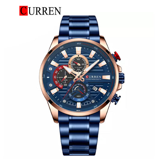 CURREN Original Brand Stainless Steel Band Wrist Watch For Men With Brand (Box & Bag)-8415