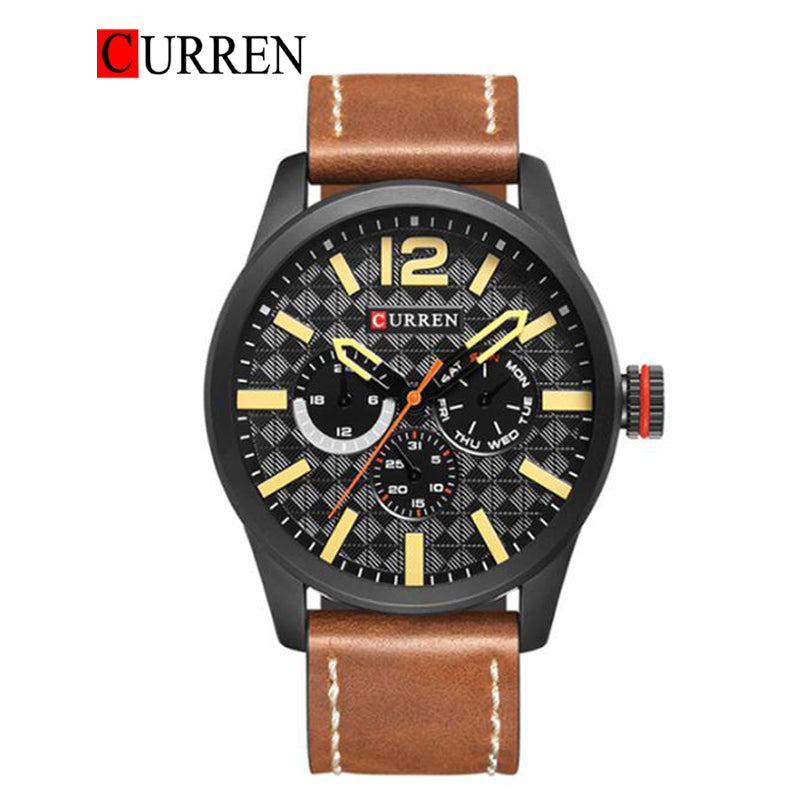 CURREN Original Brand Leather Straps Wrist Watch For Men With Brand (Box & Bag)-8247