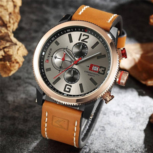 CURREN Original Brand Leather Straps Wrist Watch For Men With Brand (Box & Bag)-8281