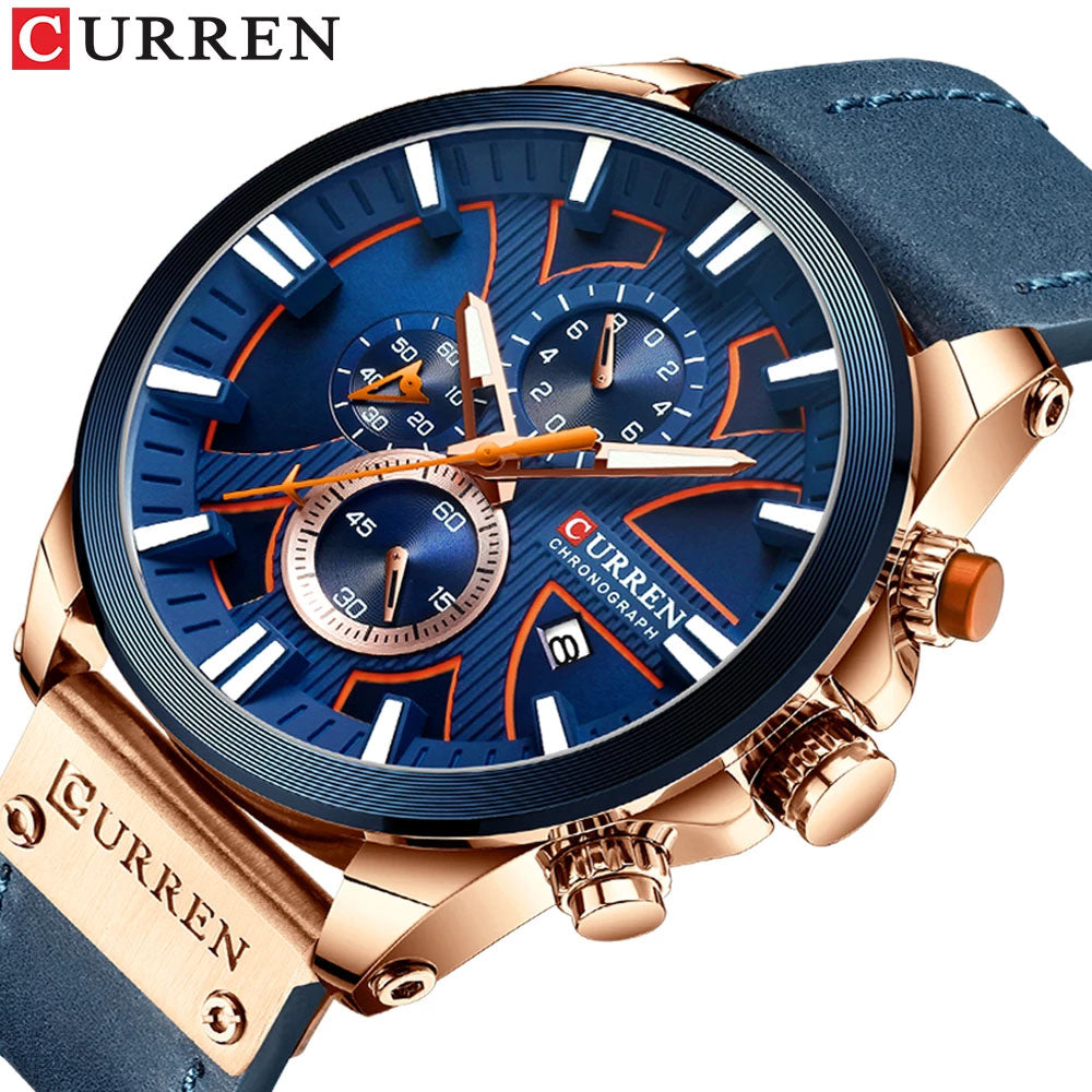 CURREN Original Brand Leather Straps Wrist Watch For Men With Brand (Box & Bag)-8346