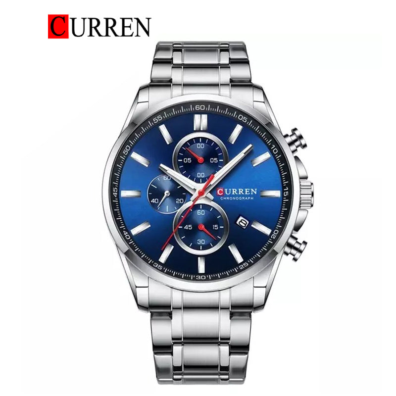 Cureen CURREN Original Brand Stainless Steel Band Wrist Watch For Men With Br ...