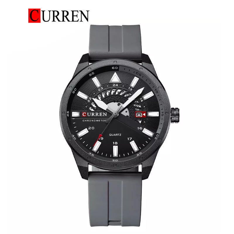 CURREN Original Brand Rubber Straps Wrist Watch For Men With Brand (Box & Bag)-8421