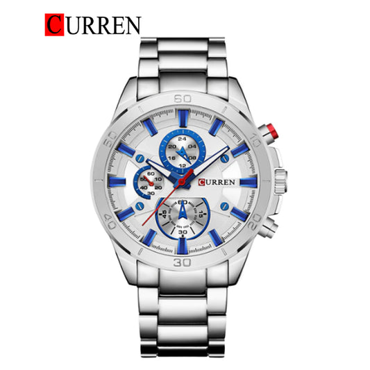 CURREN Original Brand Stainless Steel Band Wrist Watch For Men With Brand (Box & Bag)-8275