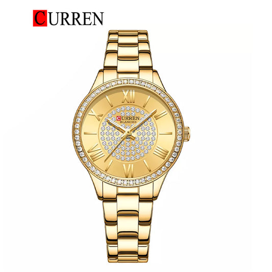 CURREN Original Brand Stainless Steel Band Wrist Watch For Women With Brand (Box & Bag)-9084