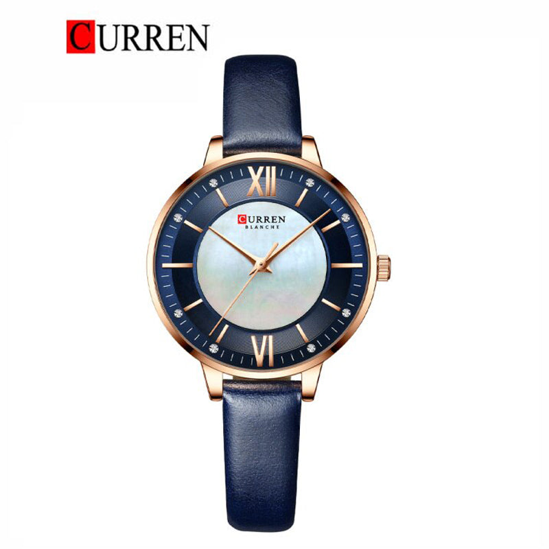 CURREN Original Brand Leather Straps Wrist Watch For Women With Brand (Box & Bag)-9080