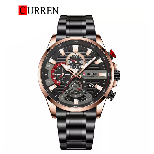 CURREN Original Brand Stainless Steel Band Wrist Watch For Men With Brand (Box & Bag)-8415