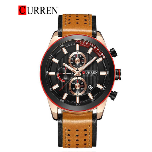 CURREN Original Brand Leather Straps Wrist Watch For Men With Brand (Box & Bag)-8292