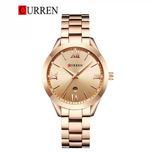 CURREN Original Brand Stainless Steel Band Wrist Watch For Women With Brand (Box & Bag)-9007