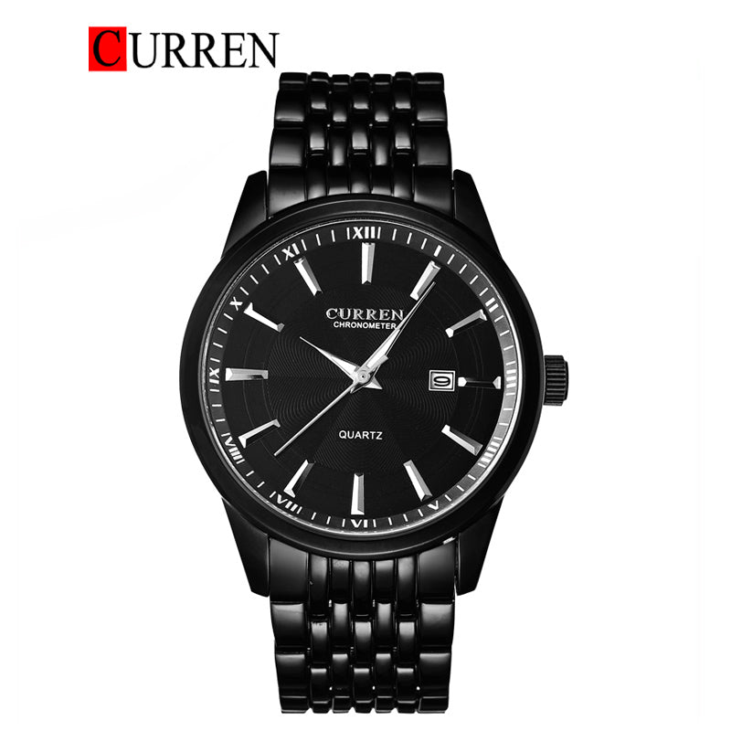 CURREN Original Brand Stainless Steel Band Wrist Watch For Men With Br ...