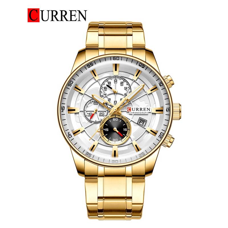 CURREN Original Brand Stainless Steel Band Wrist Watch For Men With Brand (Box & Bag)-8362