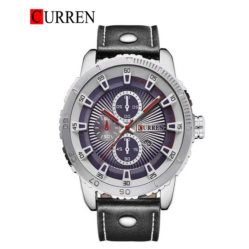 CURREN 8206 Men's Leather Straps Watch