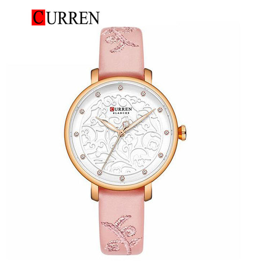 CURREN Original Brand Leather Straps Wrist Watch For Women With Brand (Box & Bag)-9046