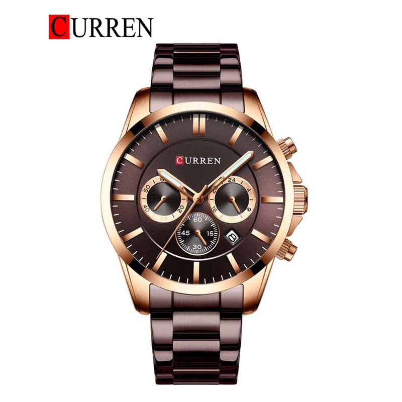 CURREN Original Brand Stainless Steel Band Wrist Watch For Men With Brand (Box & Bag)-8358