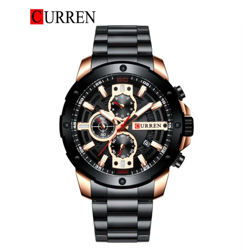 CURREN Original Brand Stainless Steel Band Wrist Watch For Men With Brand (Box & Bag)-8336