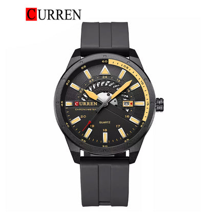 CURREN Original Brand Rubber Straps Wrist Watch For Men With Brand (Box & Bag)-8421