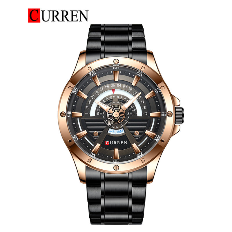 CURREN Original Brand Stainless Steel Band Wrist Watch For Men With Brand (Box & Bag)-8381