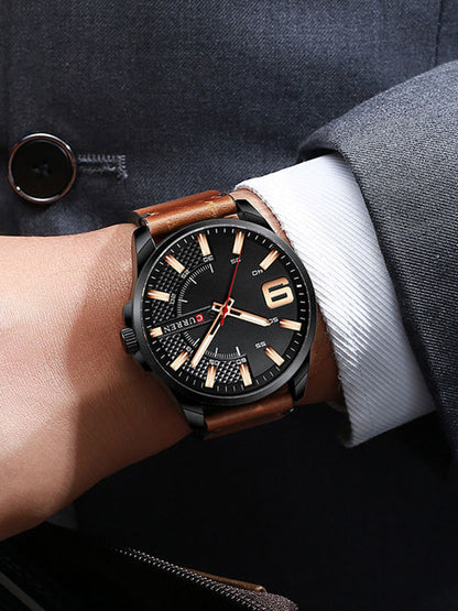 CURREN 8371 Men's Leather Straps Watch
