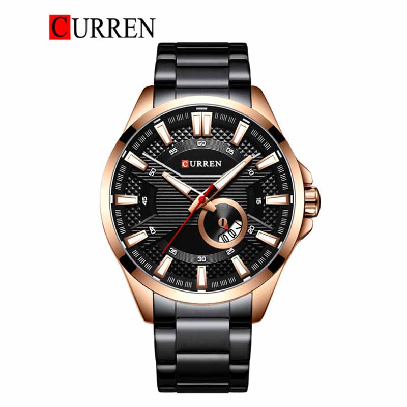 CURREN Original Brand Stainless Steel Band Wrist Watch For Men With Brand (Box & Bag)-8372