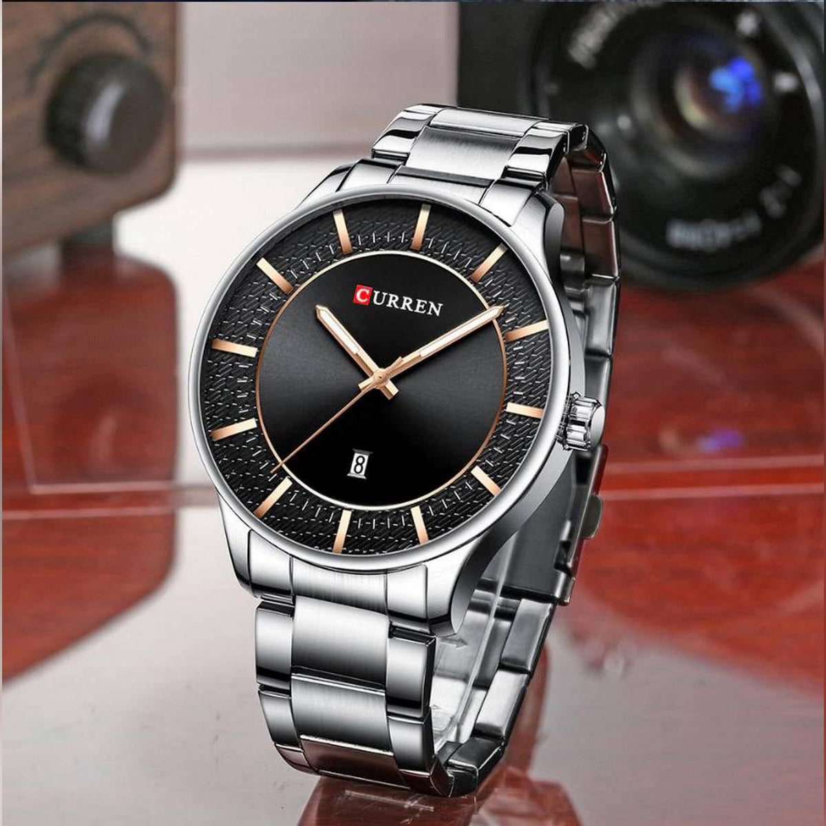 CURREN Original Brand Stainless Steel Band Wrist Watch For Men With Brand (Box & Bag)-8347