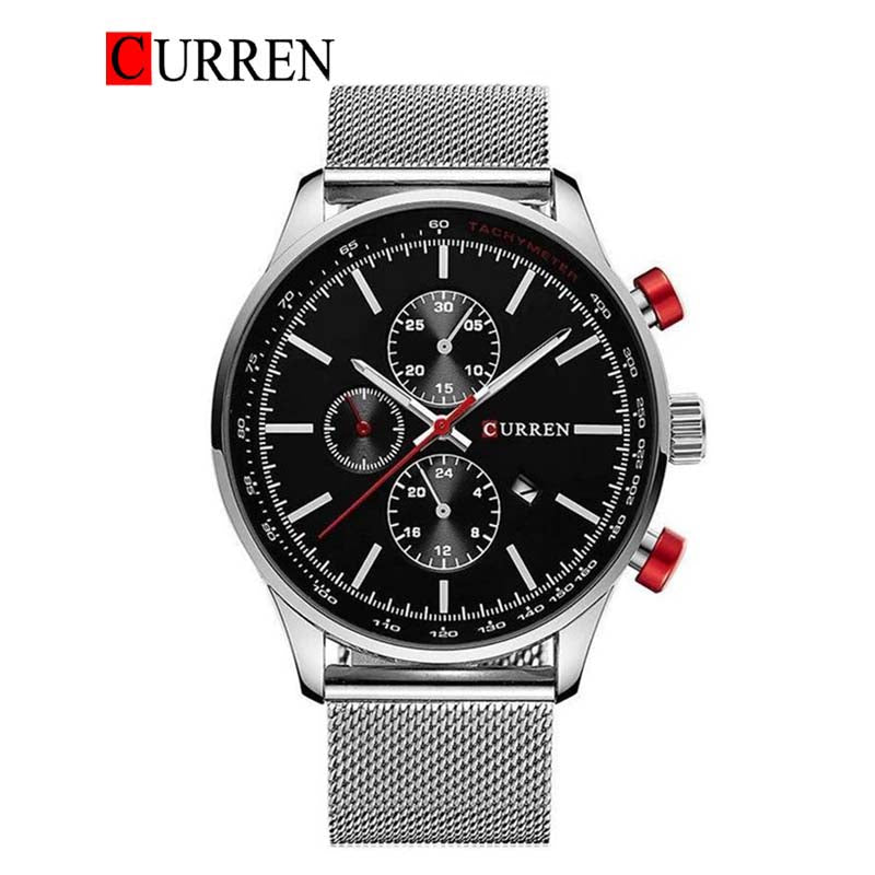 CURREN Original Brand Stainless Steel Band Wrist Watch For Men With Brand (Box & Bag)-8227