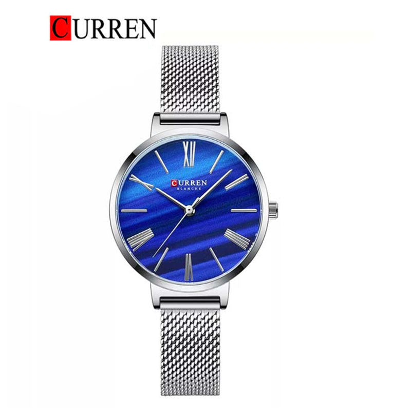 CURREN Original Brand Stainless Steel Band Wrist Watch For Women With Brand (Box & Bag)-9076