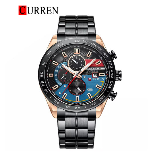 CURREN Original Brand Stainless Steel Band Wrist Watch For Men With Brand (Box & Bag)-8410