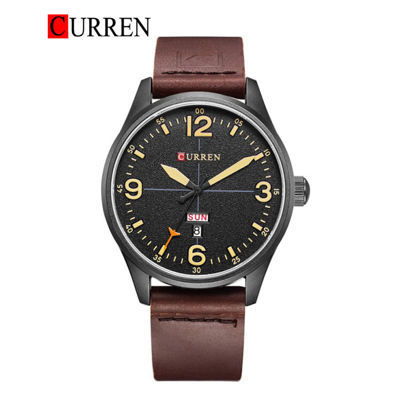 CURREN Original Brand Leather Straps Wrist Watch For Men With Brand (Box & Bag)-8265