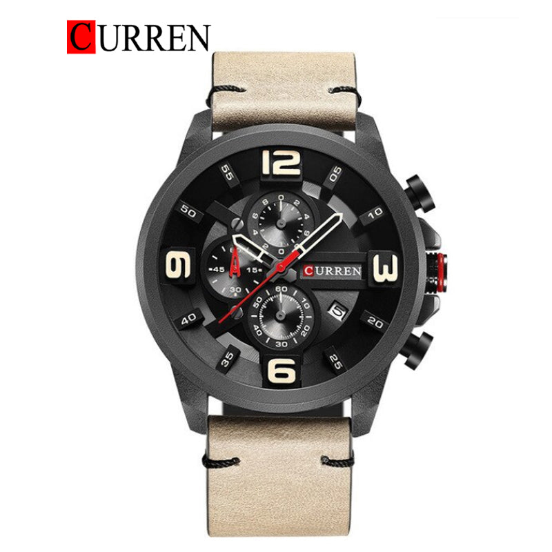 CURREN Original Brand Leather Straps Wrist Watch For Men With Brand (Box & Bag)-8288