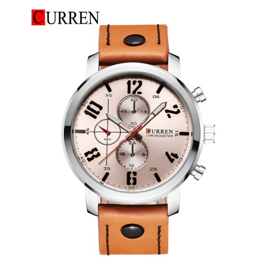 CURREN Original Brand Leather Straps Wrist Watch For Men With Brand (Box & Bag)-8192