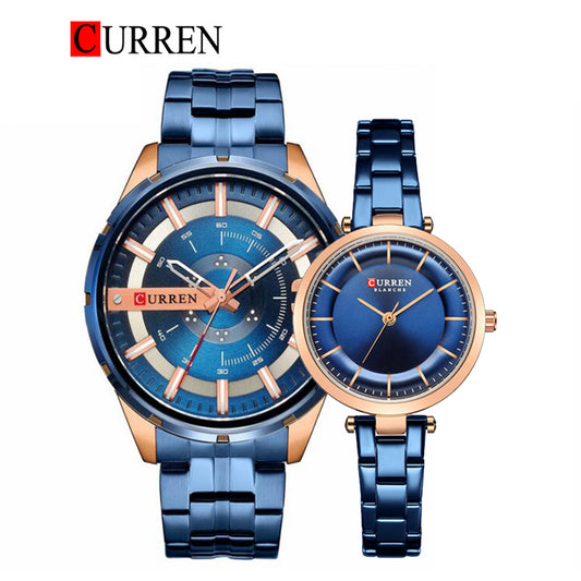 CURREN Couples Stainless Steel Watch