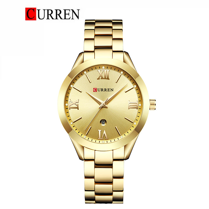CURREN Original Brand Stainless Steel Band Wrist Watch For Women With Brand (Box & Bag)-9007